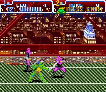 Teenage Mutant Ninja Turtles IV - Turtles in Time (USA) (Beta 1) screen shot game playing